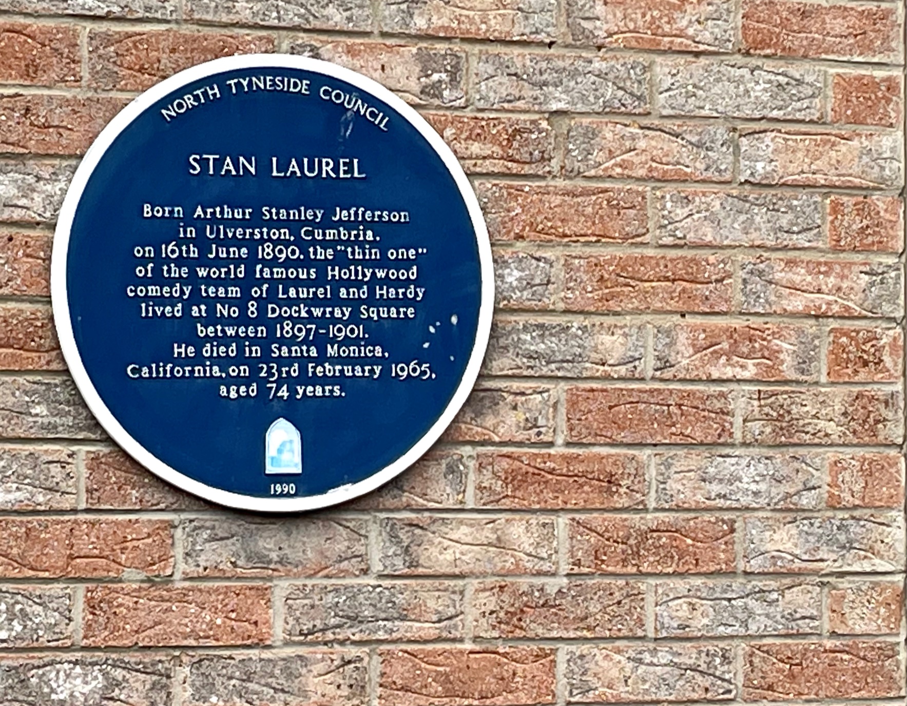 Dockwray Square, North Shields - Stan Laurel plaque